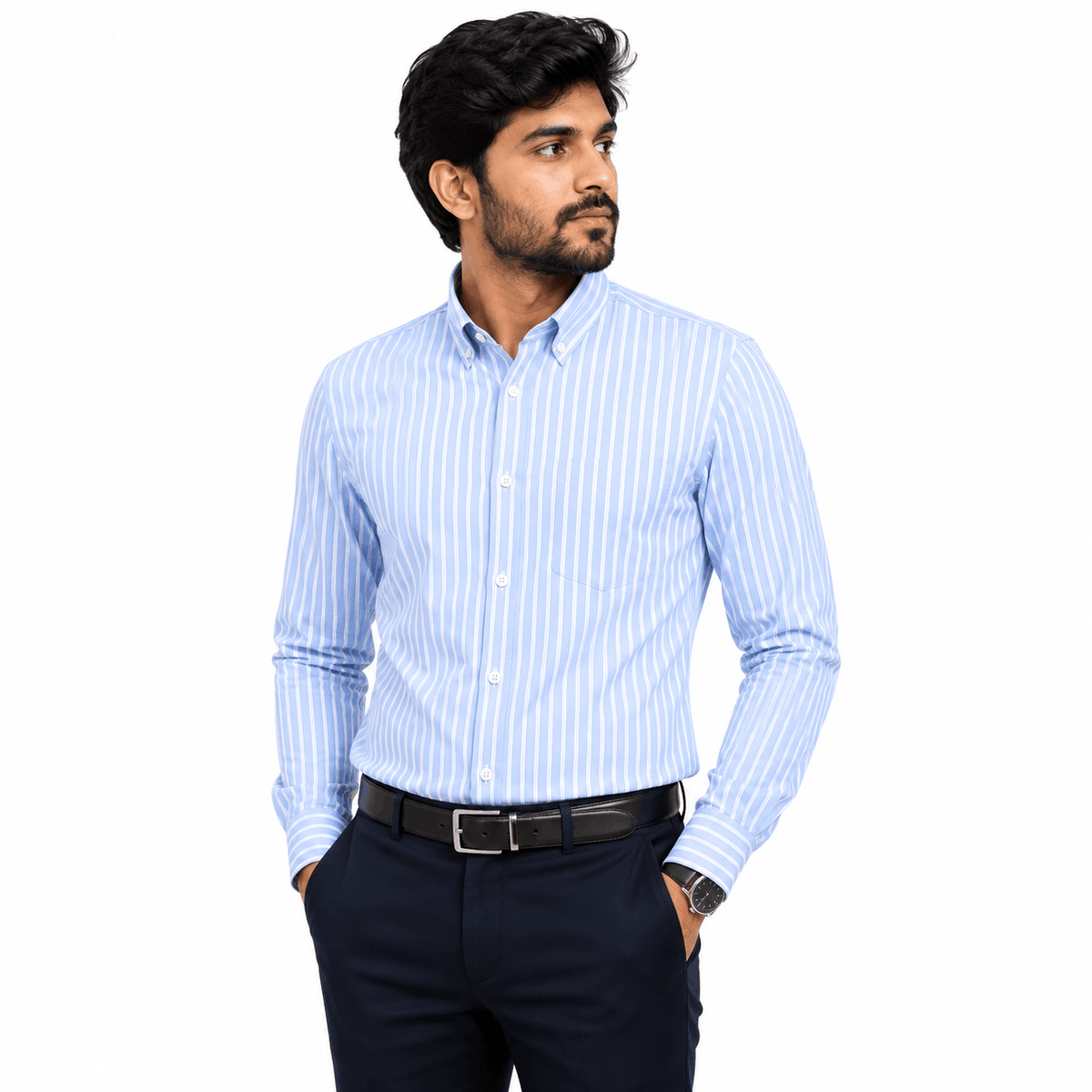 Blue stripe formal shirt