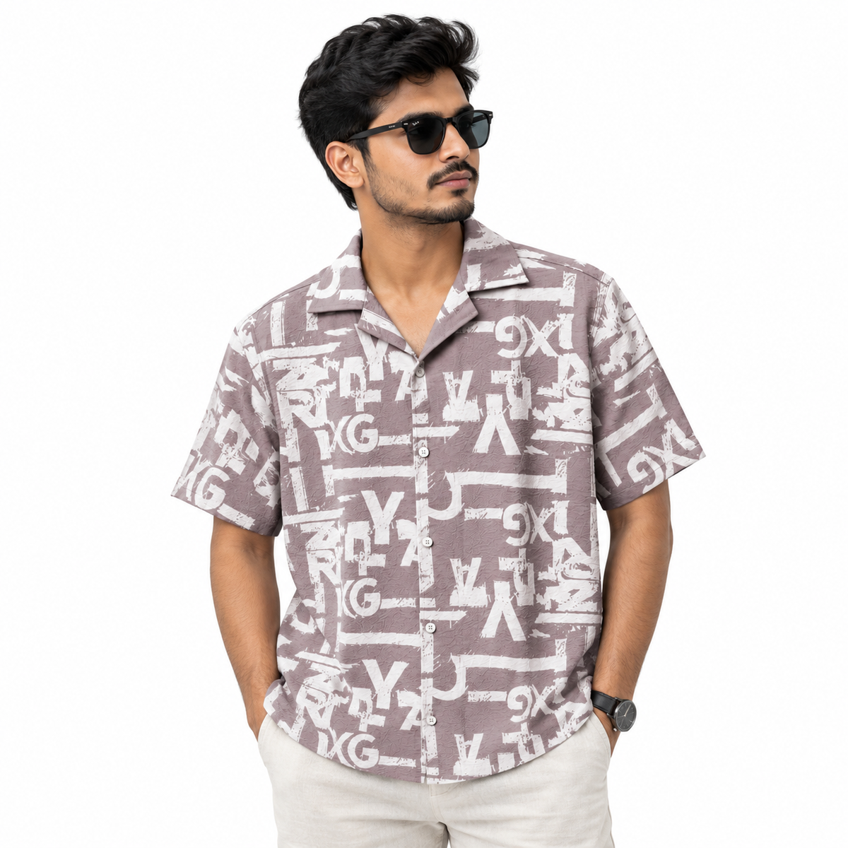 Mauve Graffiti Brushstroke Shirt
