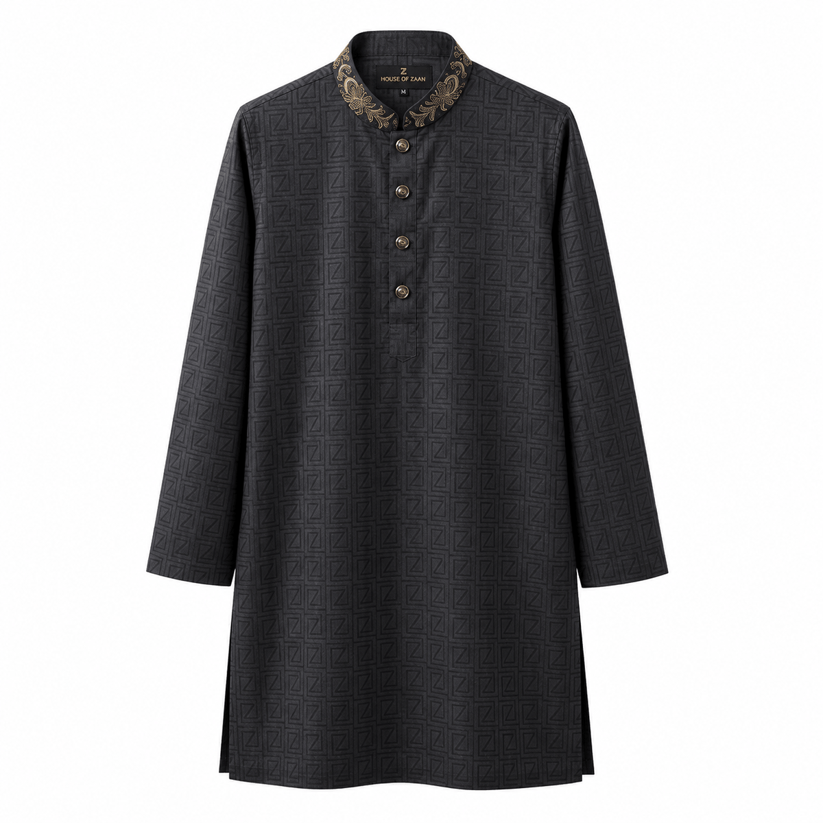 Black Royal Geometric Panjabi
