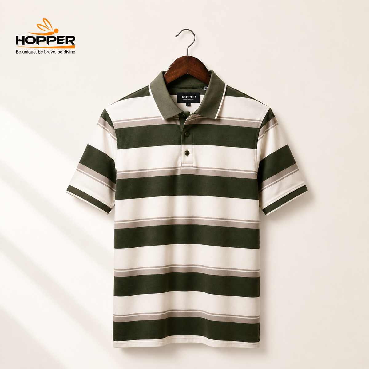 Hopper Olive Stripe Polo