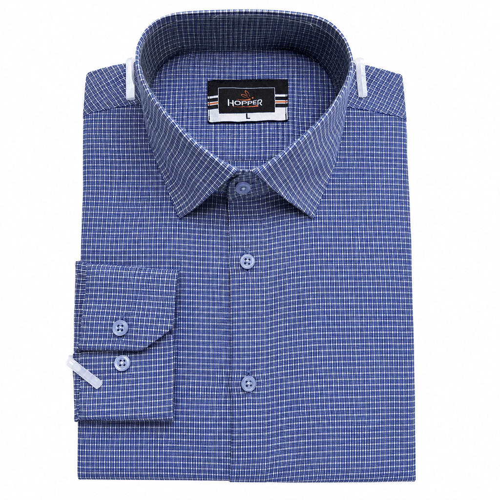 Classic Navy Grid Shirt