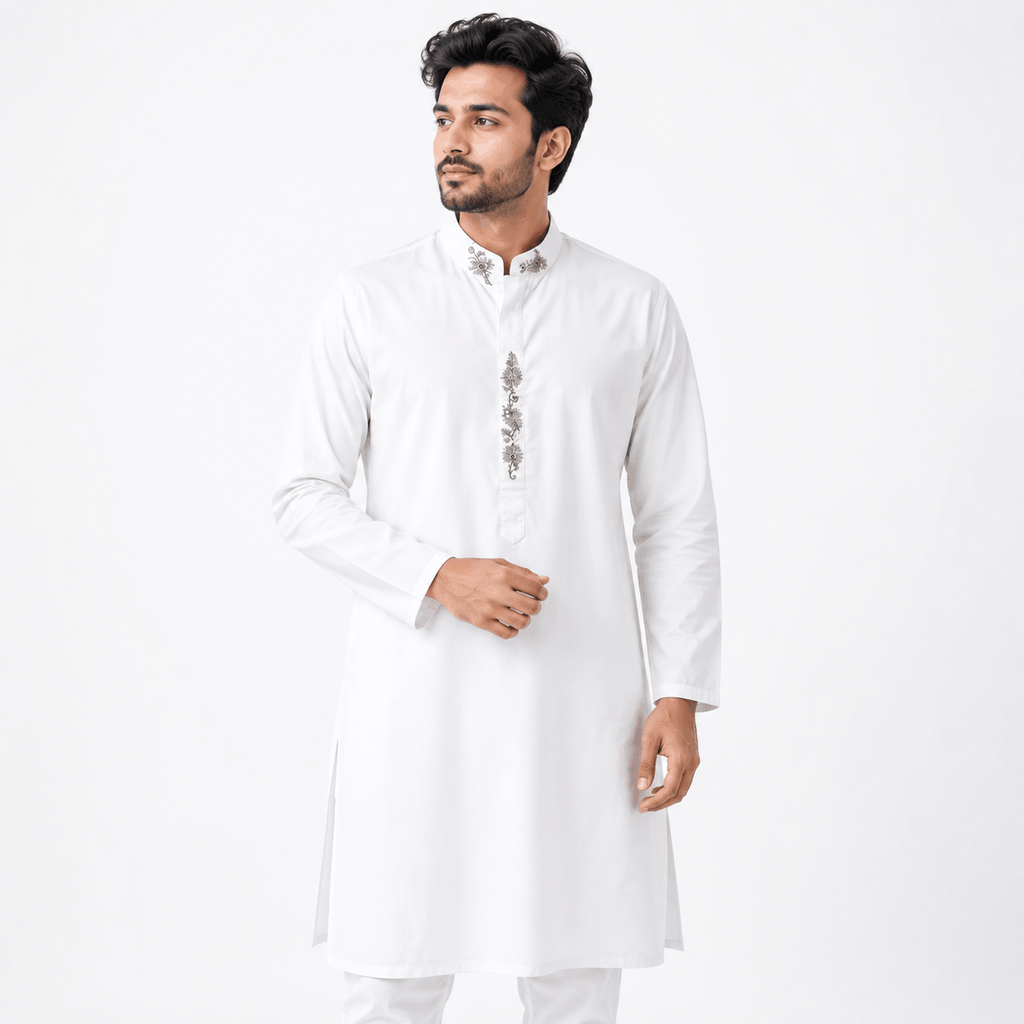 Royal White Handwork Panjabi