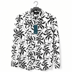 Monochrome Leaf Print Shirt