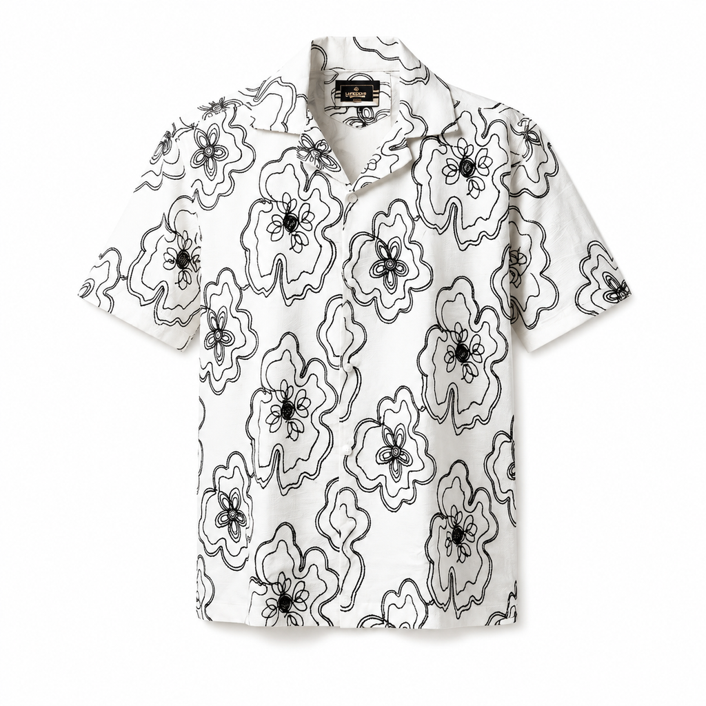 Floral Doodle Collar Shirt
