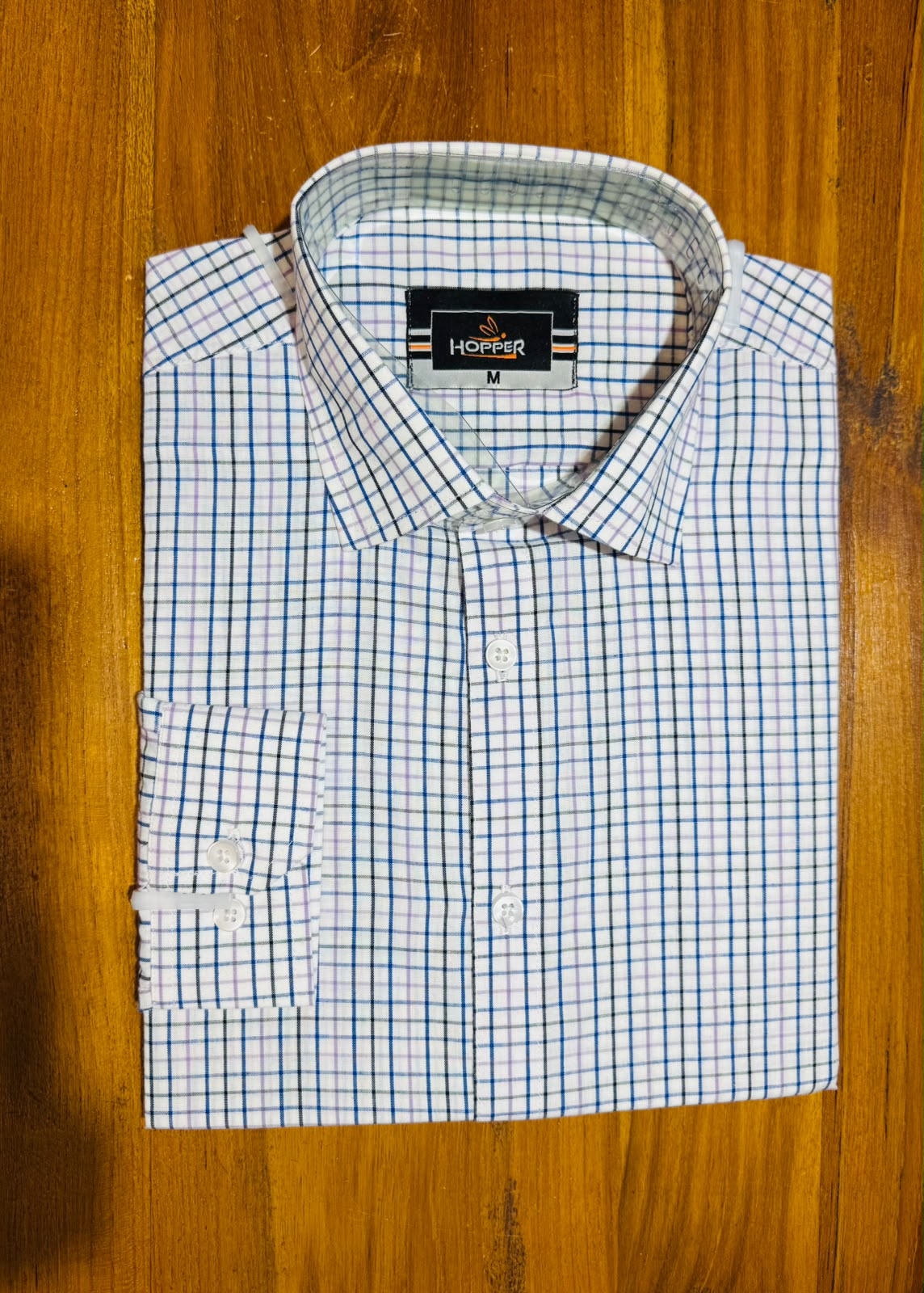 Blue Windowpane formal shirt