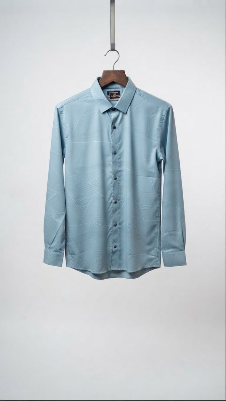 Light Blue Abstract Pattern Shirt