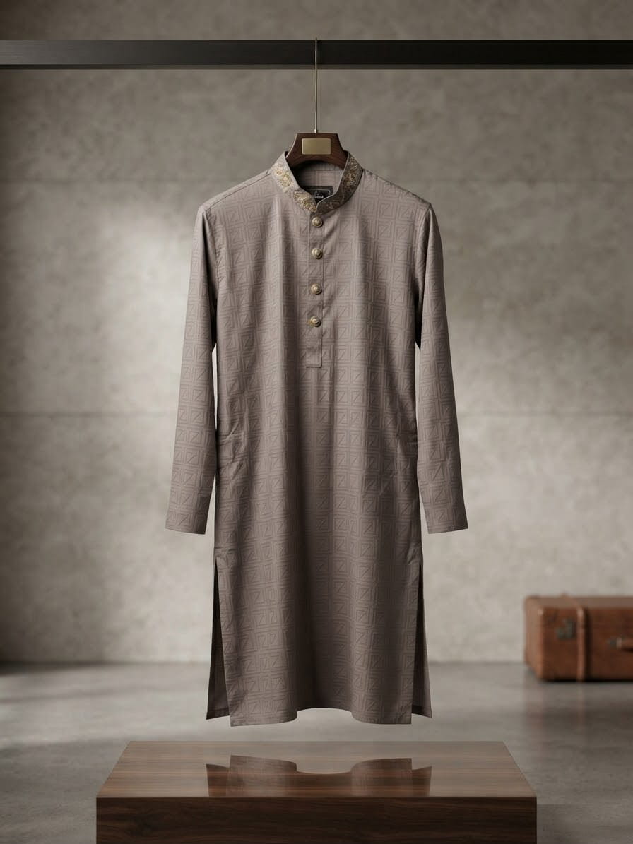 Royal Taupe Pattern Panjabi