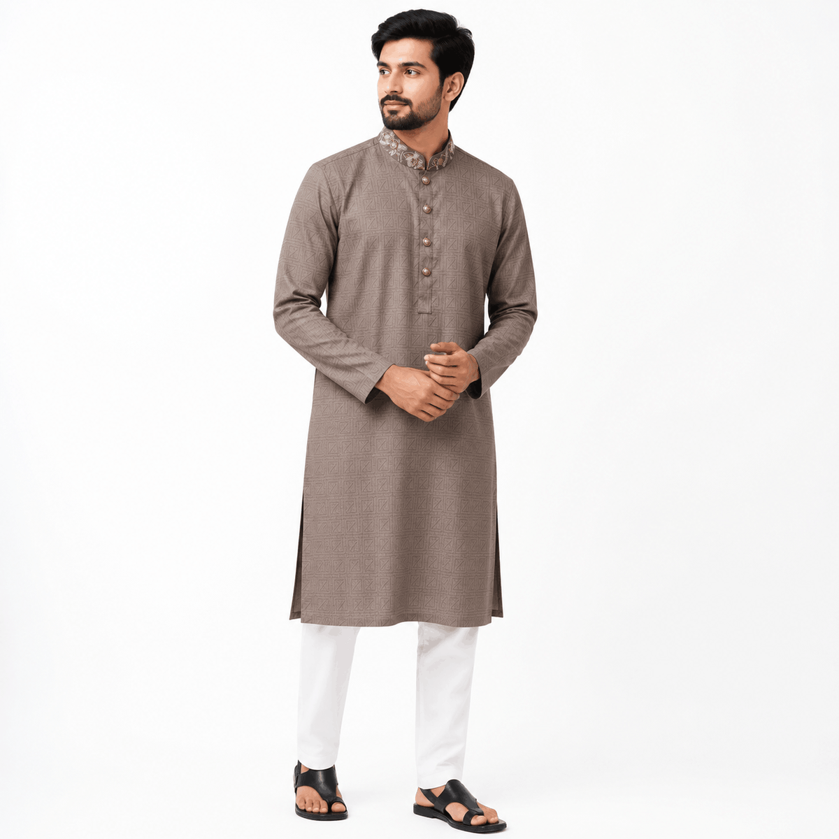 Royal Taupe Pattern Panjabi