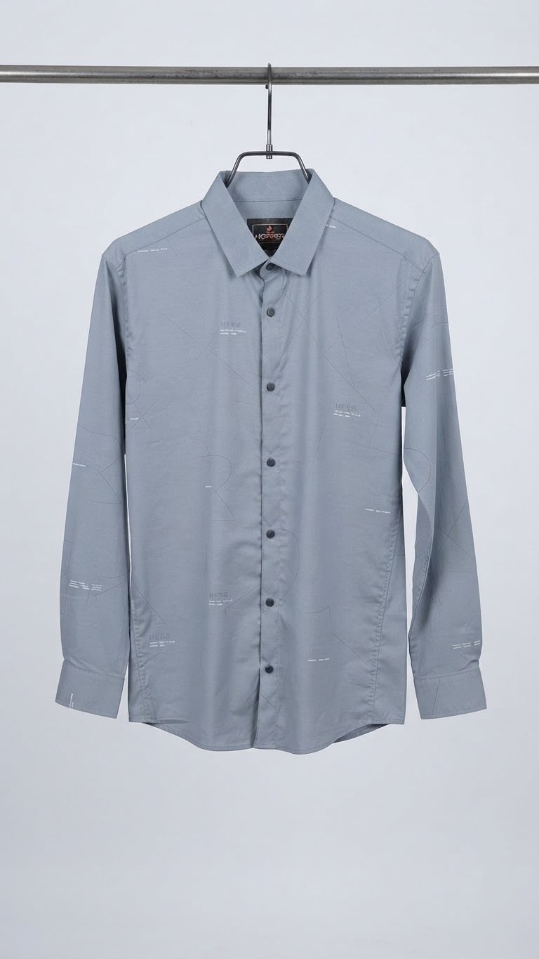 Grey Geometric Print Shirt