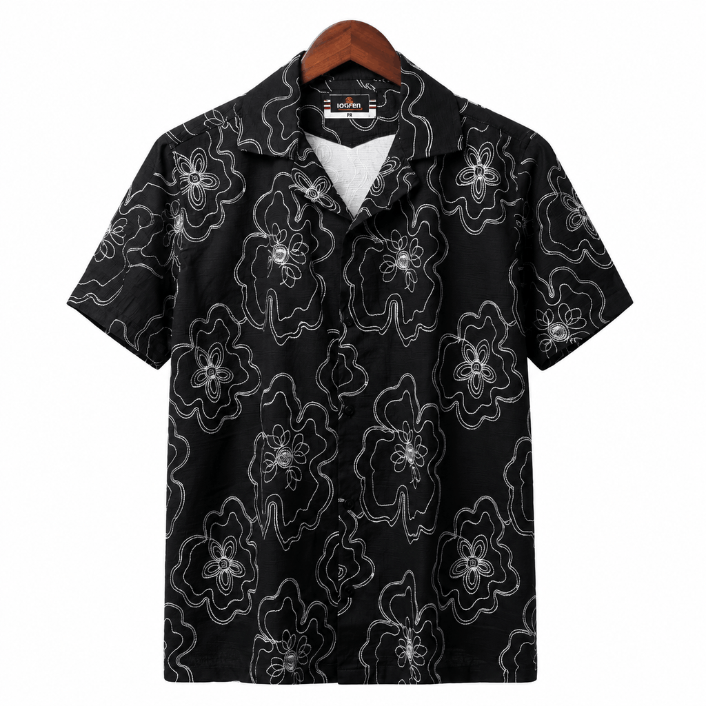 Black Floral  Printed Shirt