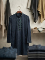Navy Teal Heritage Panjabi