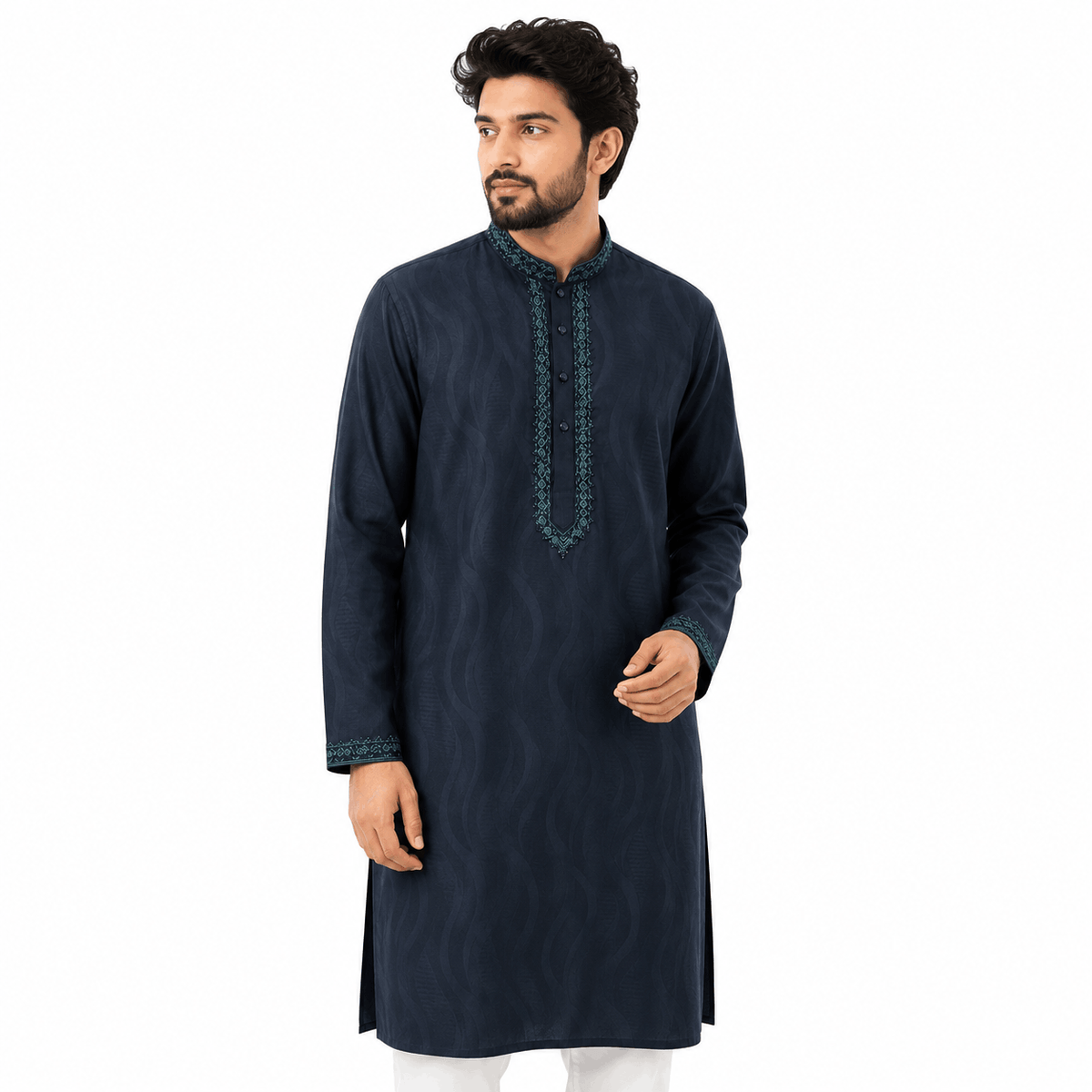 Navy Teal Heritage Panjabi