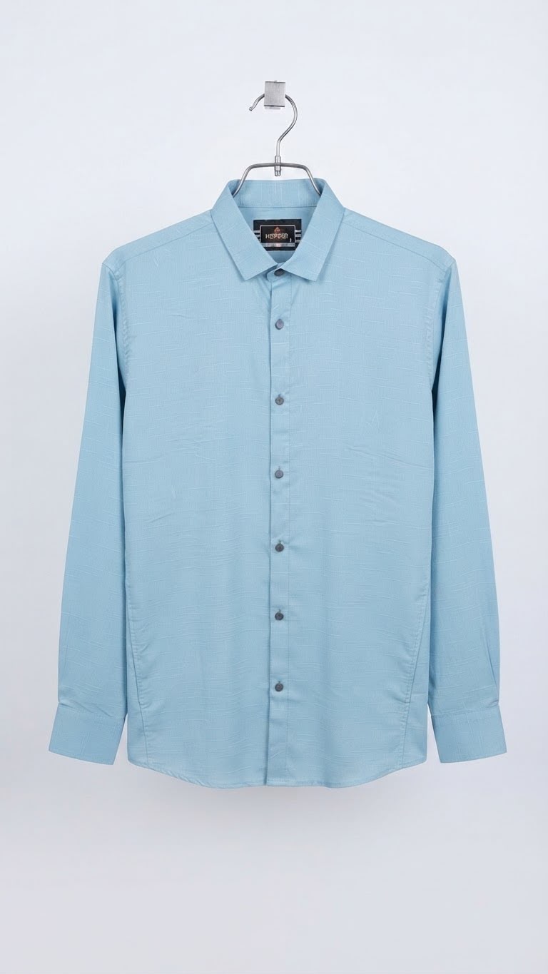 Ice Blue Textured Shirt