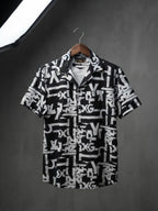 Graffiti Print Button-Up Shirt