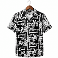 Graffiti Print Button-Up Shirt