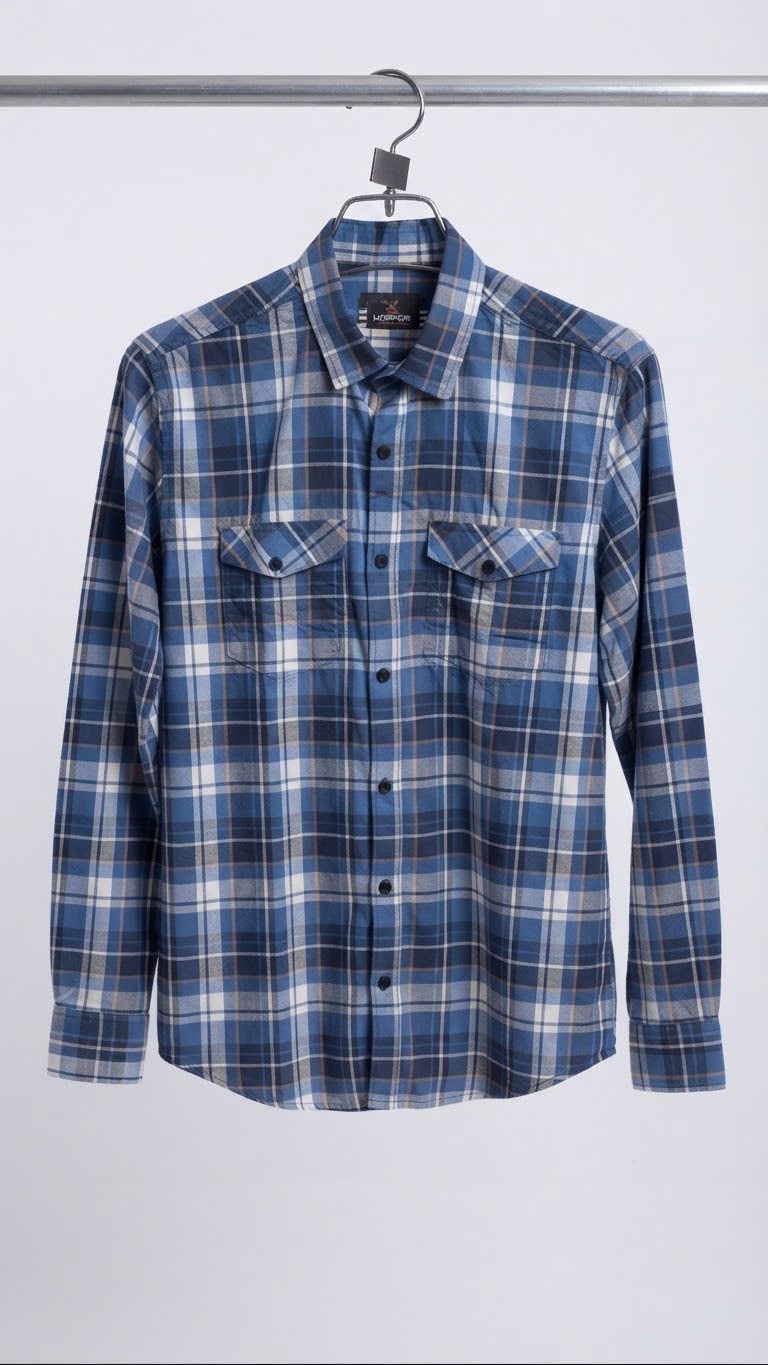 Blue & White Plaid Full Sleeve Shirt
