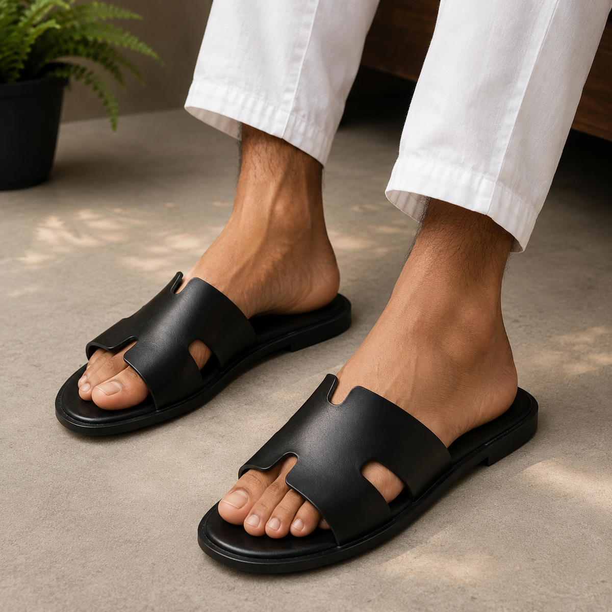 Black Slide Sandal