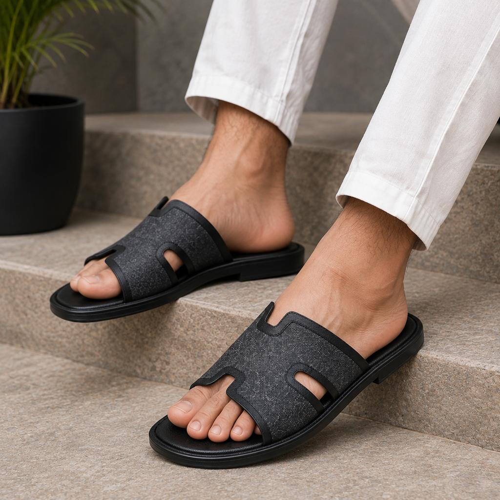 Black slip on Sandal