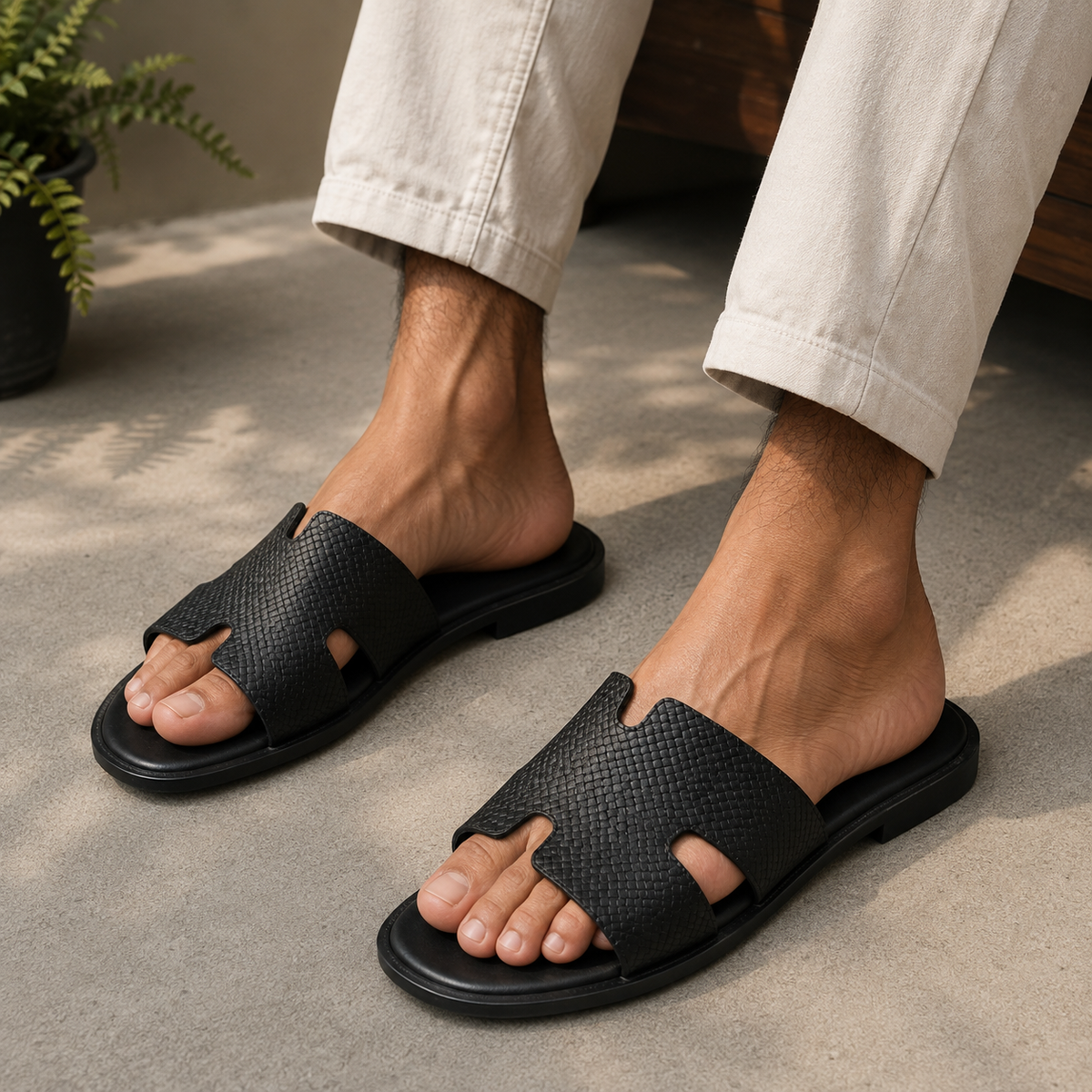 Woven Black Sandal