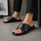 Black cross strap Sandals