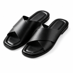 Black cross strap Sandals